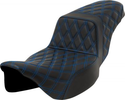 08011599 - SADDLEMEN Step-Up Seat - Lattice Stitch - Blue Stitch - Extended Reach