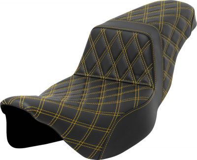 08011600 - SADDLEMEN Step-Up Seat - Lattice Stitch - Gold Stitch - Extended Reach