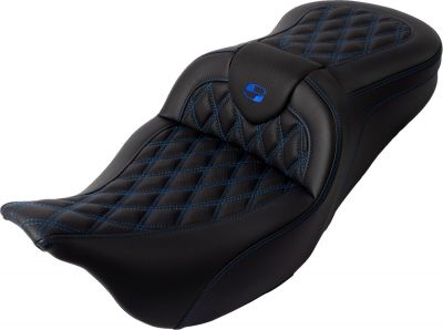 08011605 - SADDLEMEN SEAT ROADSOFA LS W/BR BLUE STITCH