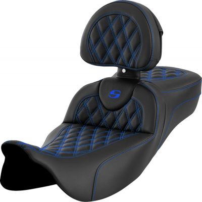 08011618 - SADDLEMEN SEAT ROADSOFA LS EXT RCH BLUE STITCH