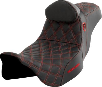 08011665 - SADDLEMEN SEAT SDC PERF GRIPPER W/BR RED