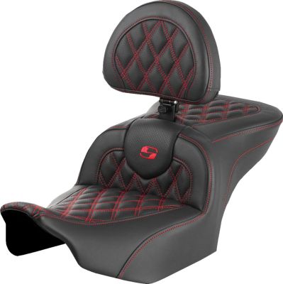 08011722 - SADDLEMEN SEAT ROADSOFA LS W/BR RED STIT