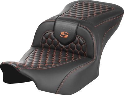 08011744 - SADDLEMEN SEAT ROADSOFA HC ORANGE STITCH