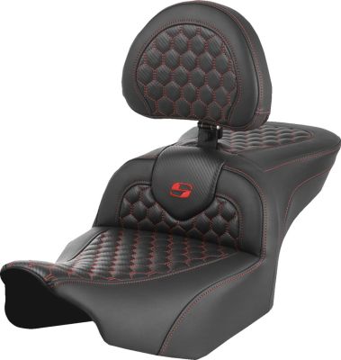 08011752 - SADDLEMEN SEAT ROADSOFA HC W/BR RED STIT