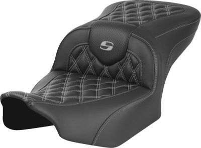 08011781 - SADDLEMEN RoadSofa™ Seat - without Backrest - Carbon Fiber - Gray Stitch