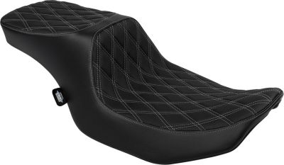 08011949 - DRAG SPECIALTIES Seat Peformance Predator 2-up Double Diamond Silver Vinyl