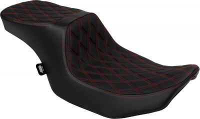 08011950 - DRAG SPECIALTIES Seat Peformance Predator 2-up Double Diamond Red Vinyl