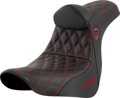 08021601 - SADDLEMEN SEAT SDC PERF GRIPPER W/BR RED