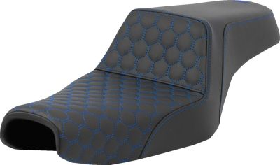 08040807 - SADDLEMEN Step-Up Seat - Honeycomb - Blue Stitching