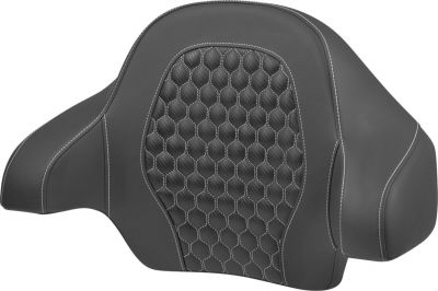 08220605 - SADDLEMEN Tour Pack Backrest Pad - Honeycomb - White Stitching