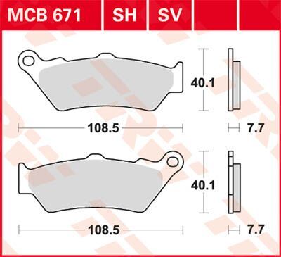 17211097 - TRW Lucas BRAKE PAD TRW MCB671SH