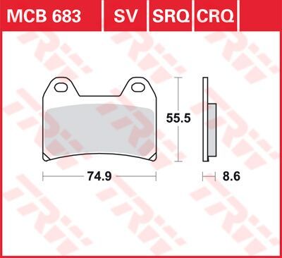 17220522 - TRW Lucas BRAKE PAD TRW MCB683