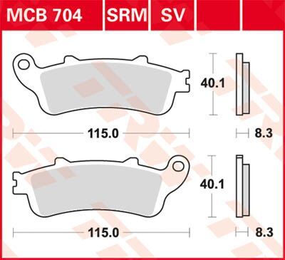 17220544 - TRW Lucas BRAKE PAD TRW MCB704