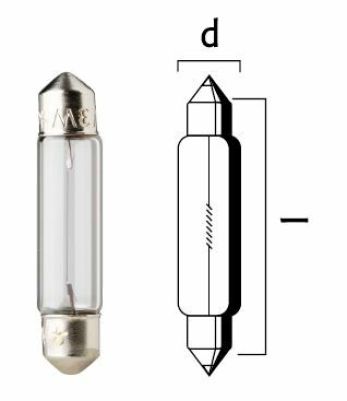 20600412 - FLOSSER BULB 12V3W SV5 5 6 2X28MM 10PK