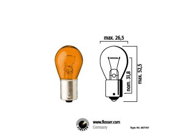 20600540 - FLOSSER BULB 12V PY21W BA15S AMB. 10PK