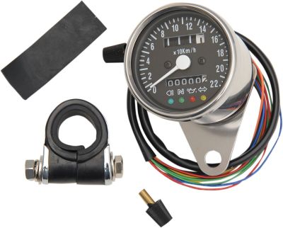 22100207 - DRAG SPECIALTIES SPEEDO 4-LED BLK KM/H 2:1RATIO