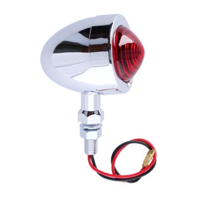 500525 - MCS Bullet marker light. Chrome. Red lens. DF. Ext. stud mount