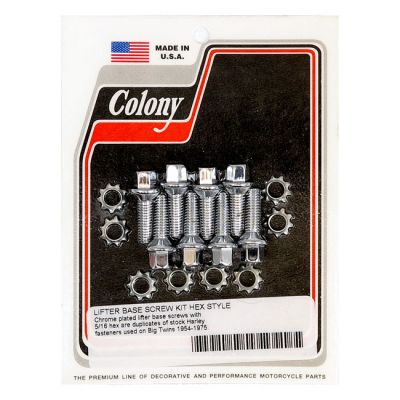 501785 - Colony, tappet block mount kit. OEM style, chrome