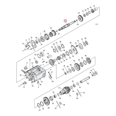 503800 - Andrews, 4-speed transmission mainshaft