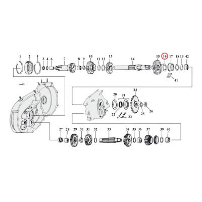 504815 - MCS Thrust washer, transmission mainshaft, right side .050"