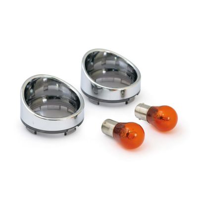 505091 - MCS Turn signal lens set with visor. Light smoke lens amber bulb