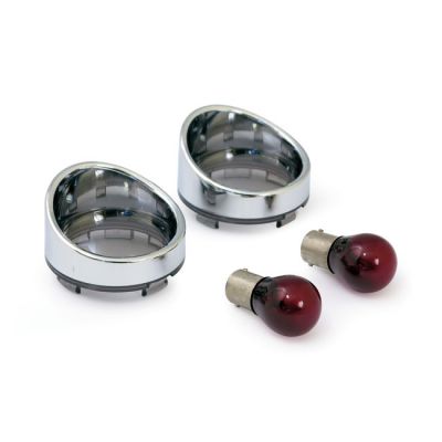 505092 - MCS Turn signal lens set with visor. Light smoke lens, red bulb