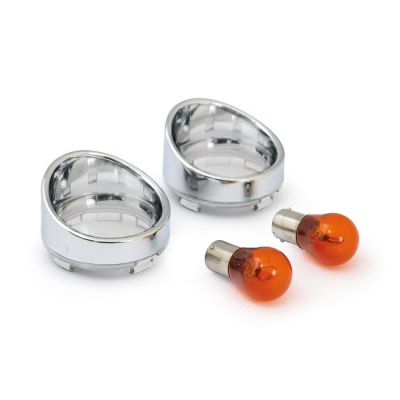 505093 - MCS Turn signal lens set with visor. Clear lens, amber bulb