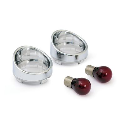 505094 - MCS Turn signal lens set with visor. Clear lens, red bulb