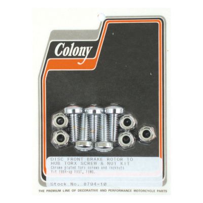 505272 - Colony, brake rotor bolt & nut kit. Flat torx
