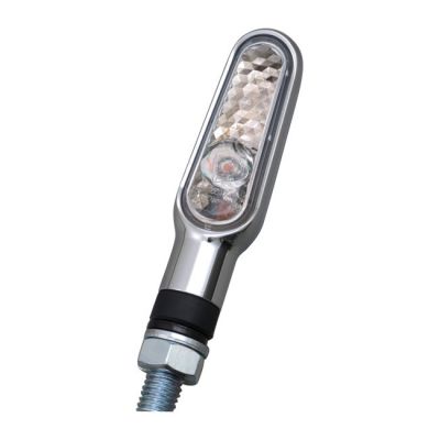 510124 - Daytona,D-Light mini LED turn signal set. Chrome, clear lens