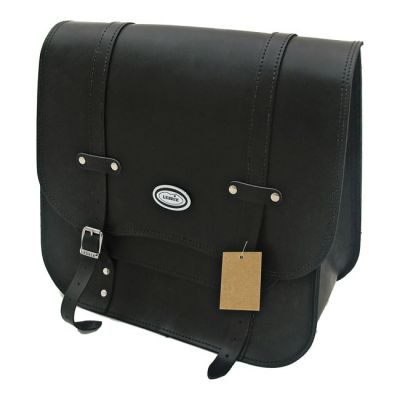 515816 - Ledrie, single leather saddlebag. 30 liter. Black