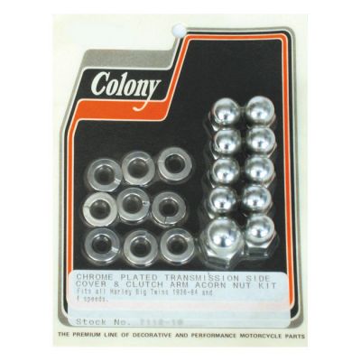 515845 - Colony, transmission side cover screw kit. Chrome Acorn