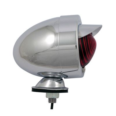 516339 - MCS Bullet marker light. Chrome. Red lens. SF. Stud mount. Visor