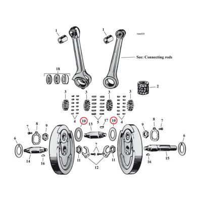 518999 - MCS Flywheel thrust washer set, steel (0.060" thick)