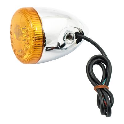 519161 - MCS 3-1 LED bullet taillight / turn signal combo. Chrome. Amber