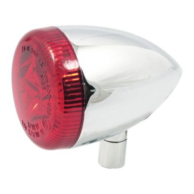 519173 - MCS 3-1 LED bullet taillight / turn signal combo. Chrome. Red