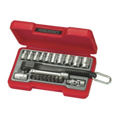 521080 - TENGTOOLS Teng Tools, Mini Rosso 1/4" socket wrench set