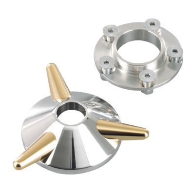532256 - Kustom Tech, spinner wheel hub cover. Aluminum & brass