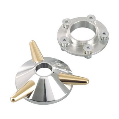532304 - Kustom Tech, spinner wheel hub cover. Aluminum & brass