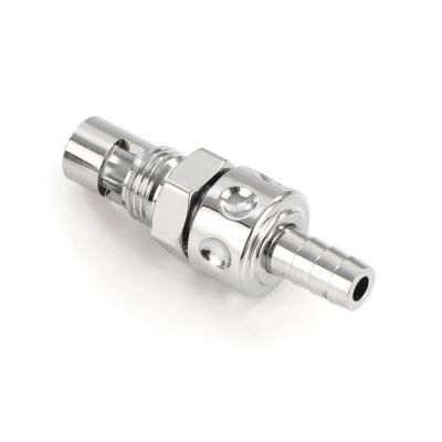 532498 - Kustom Tech, in-line fuel valve for S&S E/G carb. Chrome