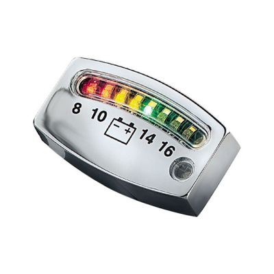 544227 - Küryakyn Kuryakyn, LED battery gauge. Chrome