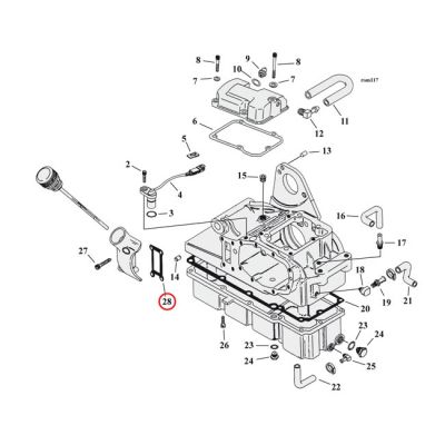 561330 - Cometic, gasket transmission oil spout (filler) .031" fiber