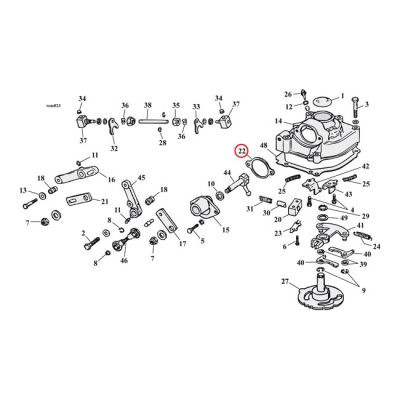561391 - Cometic, gasket transmission shifter shaft cover. Fiber