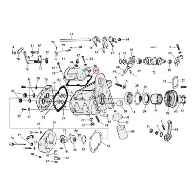 561398 - Cometic, gasket transmission top cover. .031" fiber