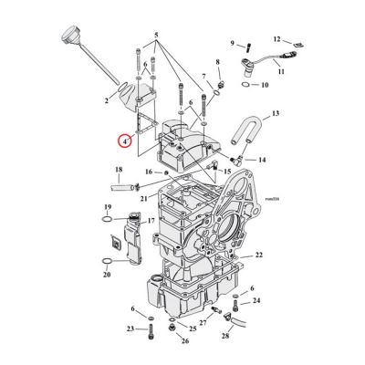 561401 - Cometic, gasket transmission oil spout (filler). Fiber