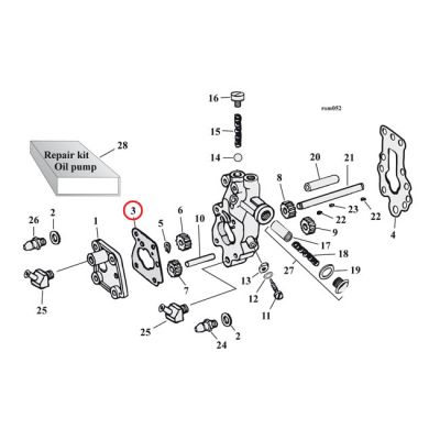 561415 - Cometic, oil pump body to cover gasket