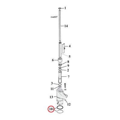 561423 - Cometic, O-ring tappet guide. Lower