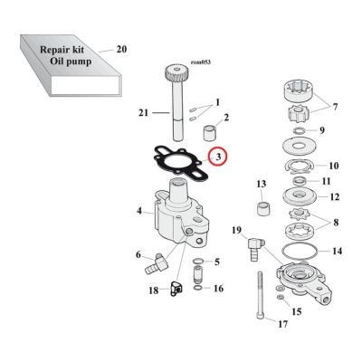 561435 - Cometic, oil pump body to case gasket. Paper