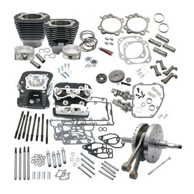 565149 - S&S, 124" Twin Cam Softail hot set-up kit with heads. Black