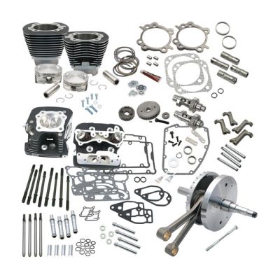 565150 - S&S, 124" Twin Cam Hot set-up kit with heads. Black